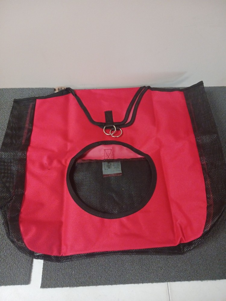 weaver hay bag with mesh sides red