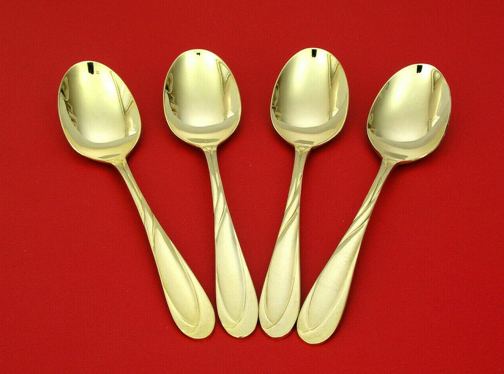 (4) FARBERWARE NICOLE GOLD - 6" TEASPOONS
