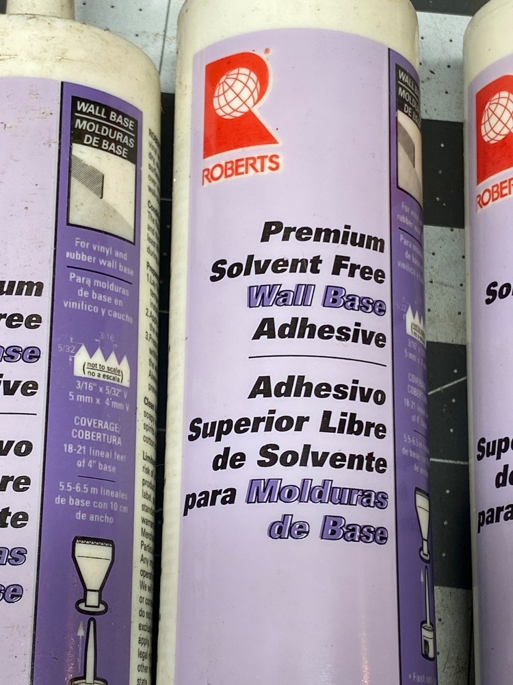 Five Tubes ROBERTS Wall Base Adhesive 11oz. each