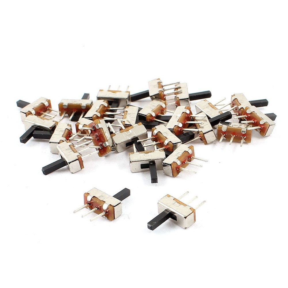 25 Pcs 3 Terminals 2 Position SPDT Horizontal Latching Micro Mini Slide Switch