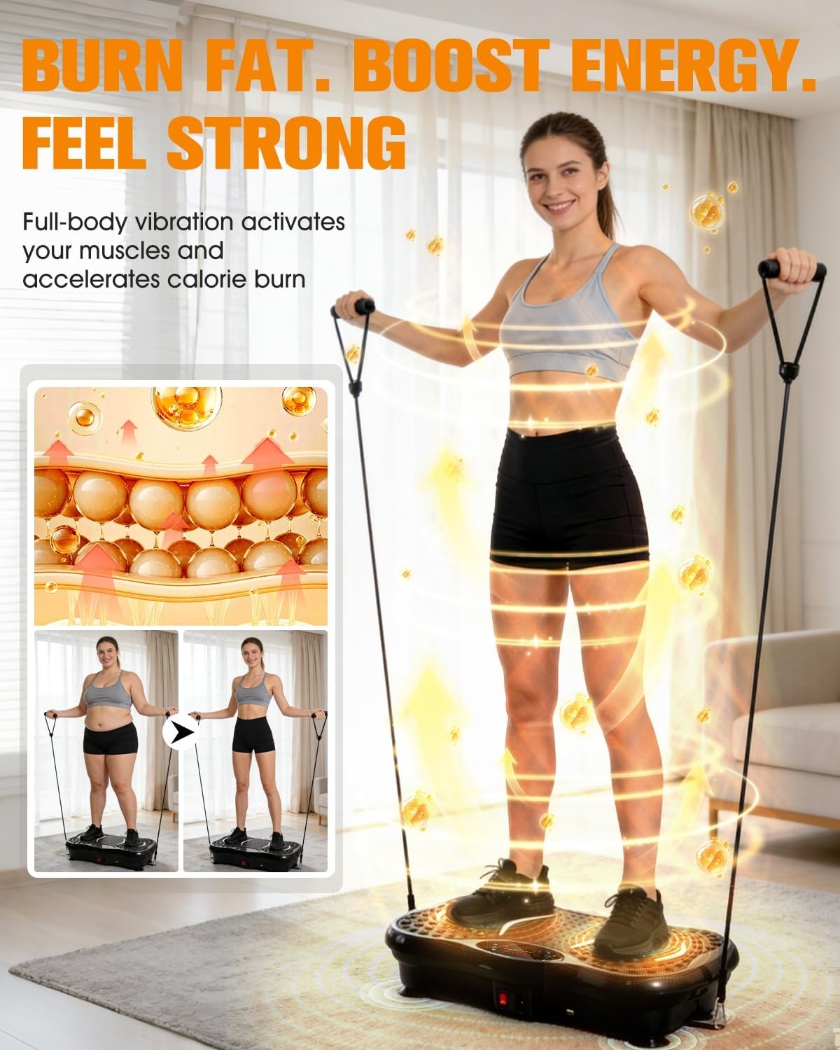 Vibration Plate Exercise Music Whole Body Shake Vibrating Platform Bluetooth