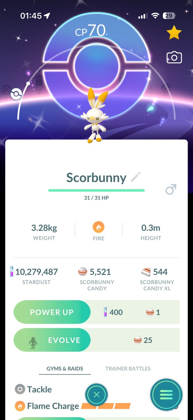 Shiny Scorbunny Special Background - Pokémon Trade Go 