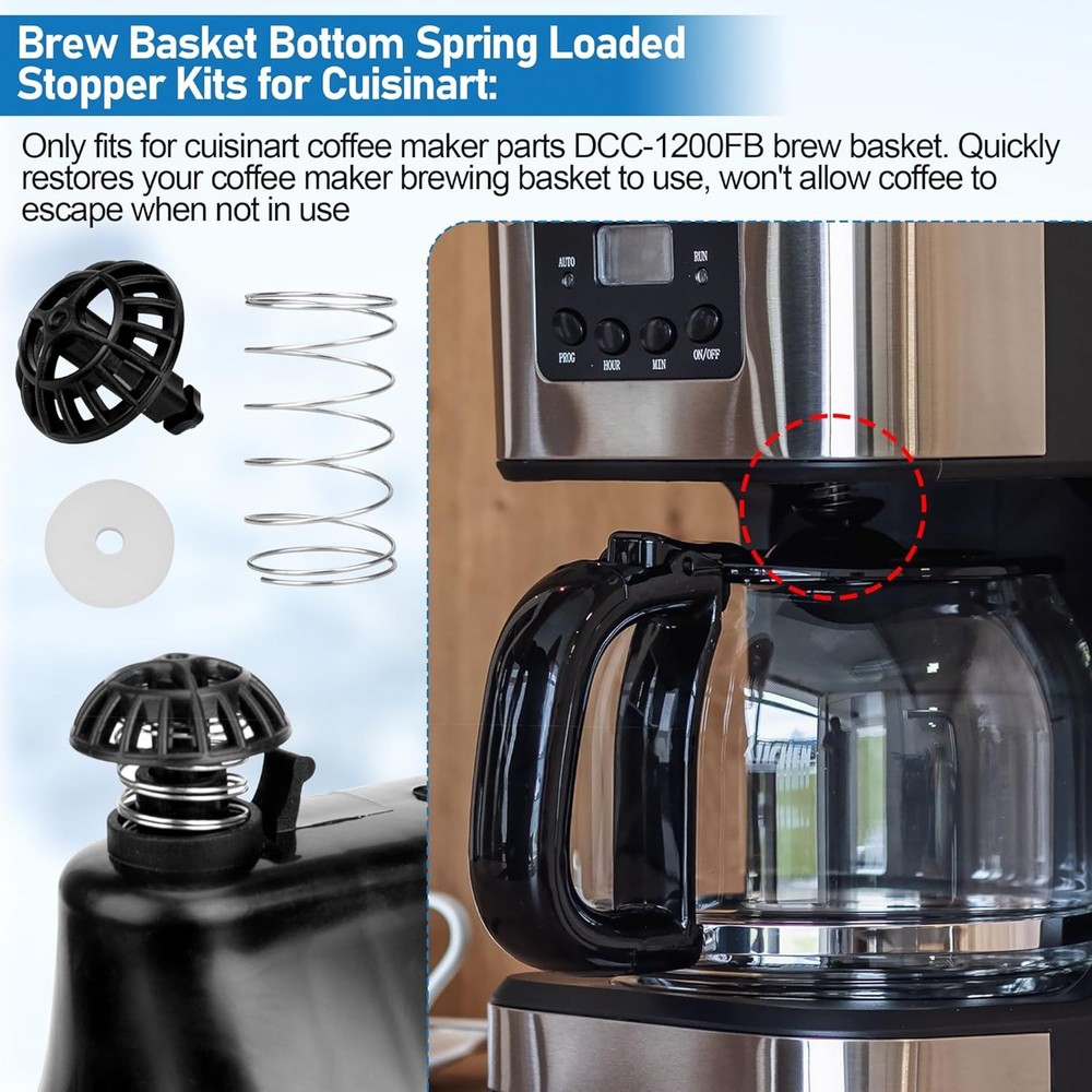 Coffee Machine Brew Basket Bottom Spring Loaded Stopper Kits Replacement for...