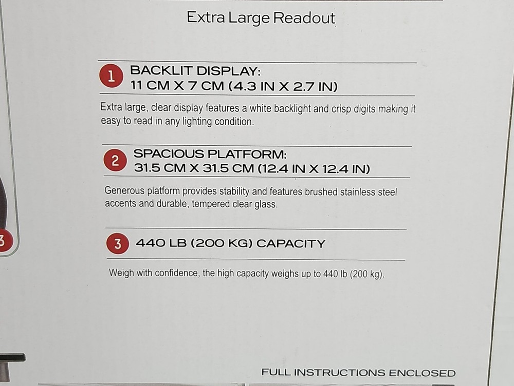 Taylor Glass Digital Scale- Backlit Readout