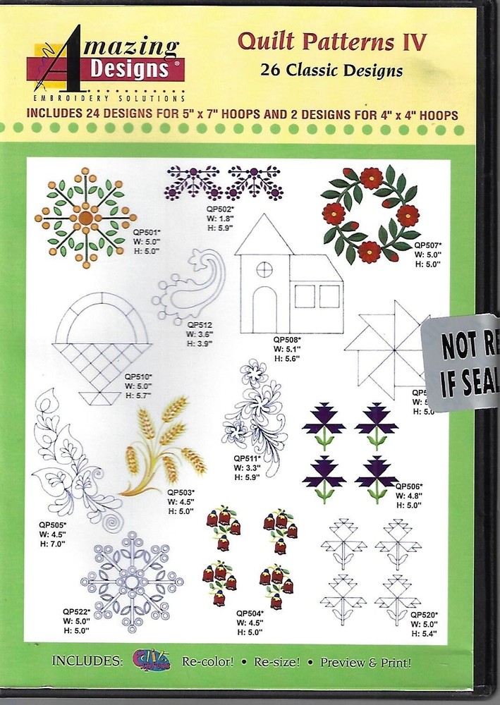 Amazing Designs - Quilt Patterns IV (CD-ROM) New