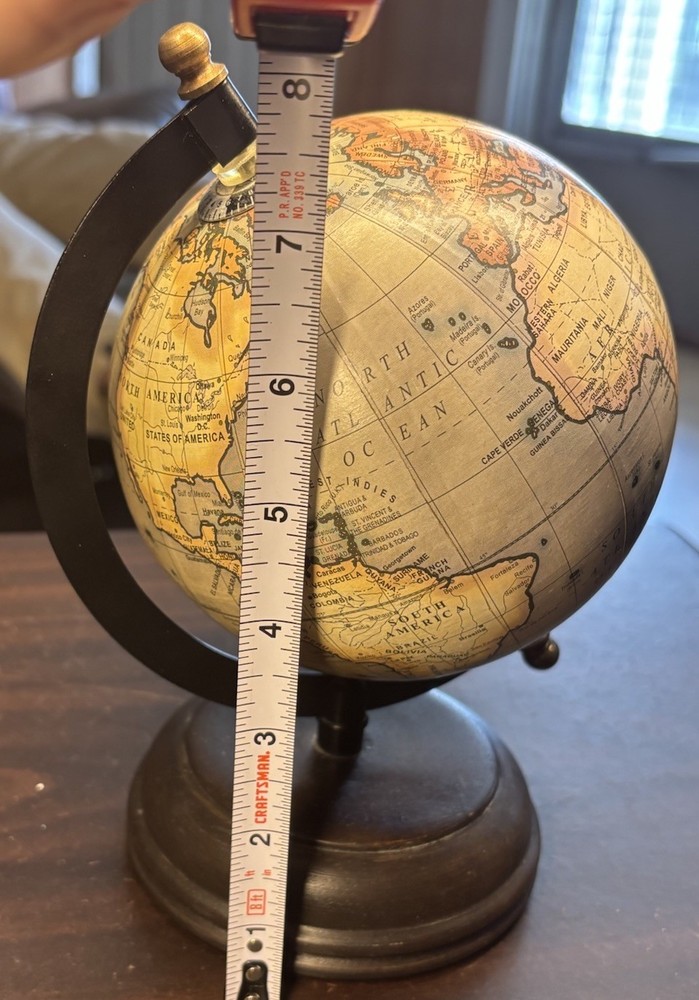 Globe 8.5 Inch Desktop Wood Base