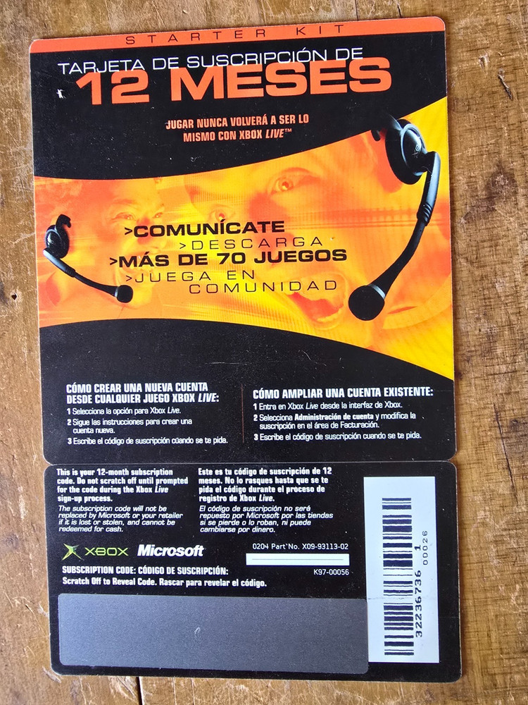 Vintage 12 M Microsoft Xbox Live