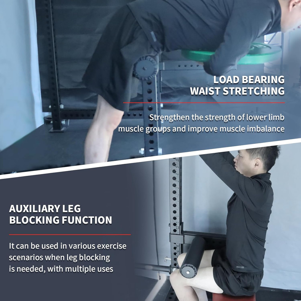 Single Leg Squat Roller/Nordic Hamstring Curl for Squat Rack Power Rack Attachme