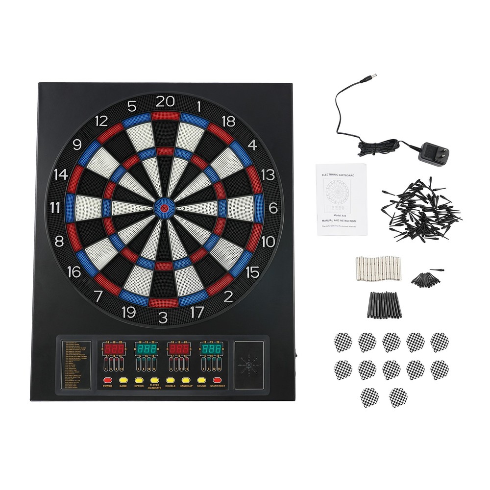 Electronic Scoring Dartboard with 12pcs Soft Darts Set Automatic Scoring Black