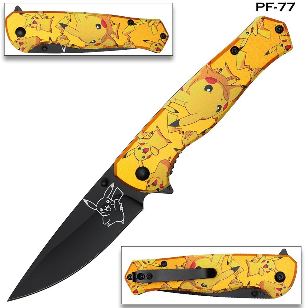 Pikachu Orange Handle Spring Assist Pocket Knife