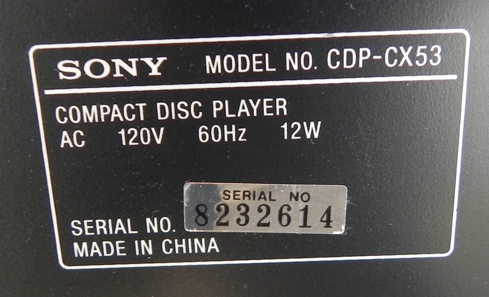 Sony CDP-CX53 50 Disc CD Changer with remote EUC