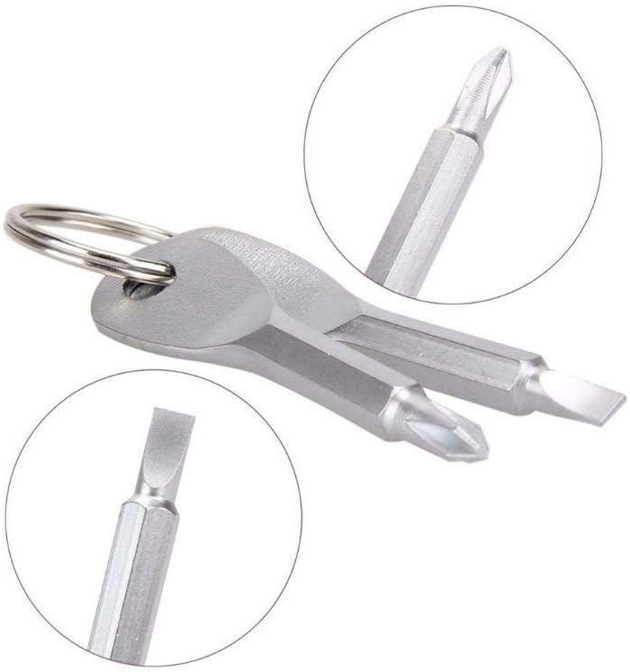 4 Set(8Pcs) EDC Mini Keychain Screwdriver Set Phillips Flat Head Portable Tools