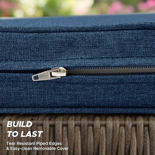 Outdoor Chair Cushions, Fade-Resistant & Water 19" x 19" 4 Pack Navy Blue