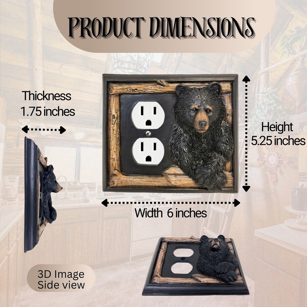 Double Outlet Decorative Light Switch Cover Plate