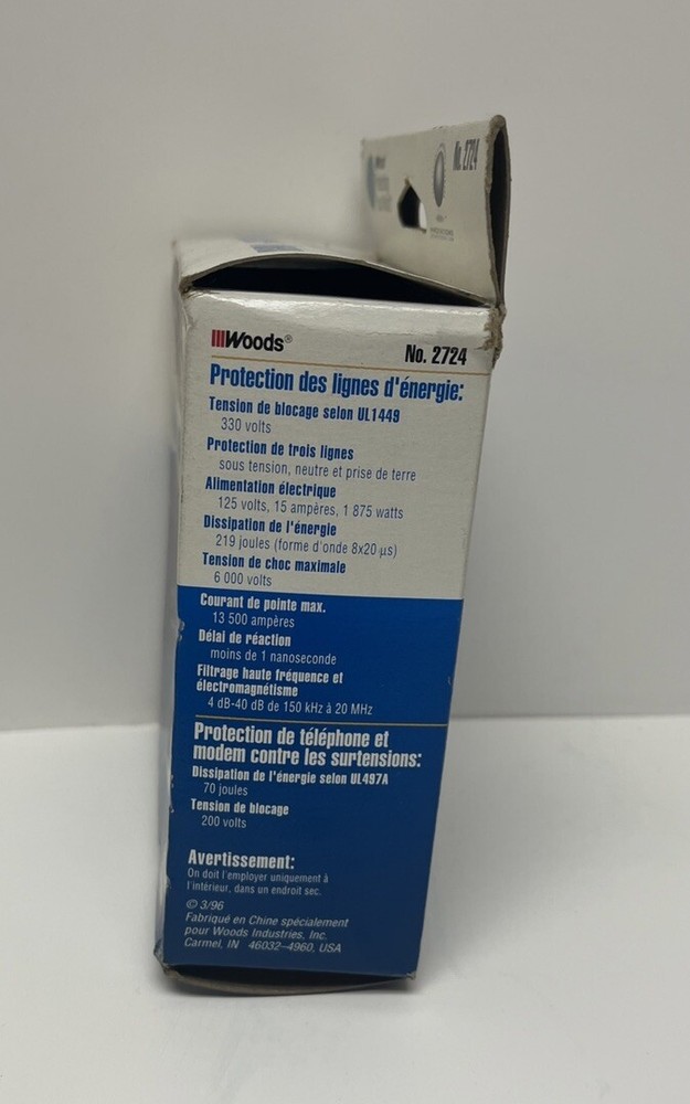 Woods Portable Computer + Modem Surge Protector, New in Box