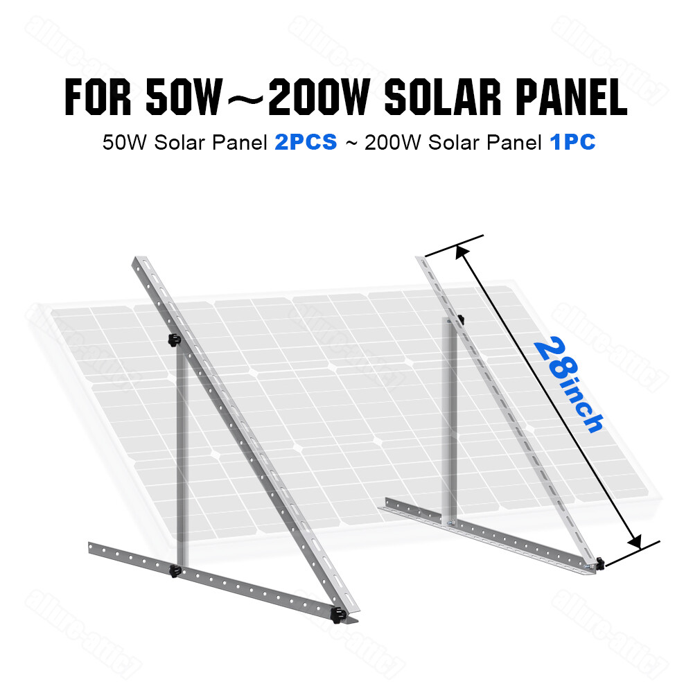 4PCS Solar Panel RV Tilt Mount Brackets Rooftop Flat Surface Adjustable Frame US