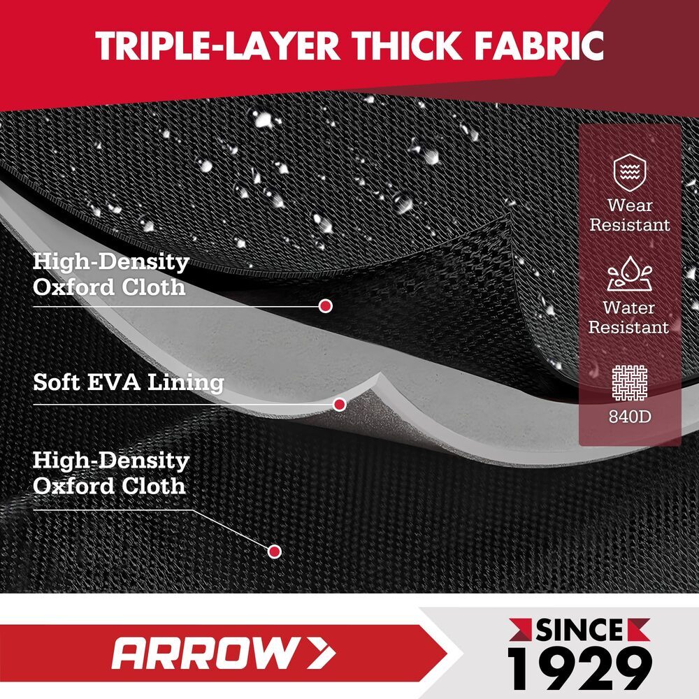 ARROW 17" Large Tool Bag for Men Heavy Duty with Waterproof Hard Base 36 Pockets