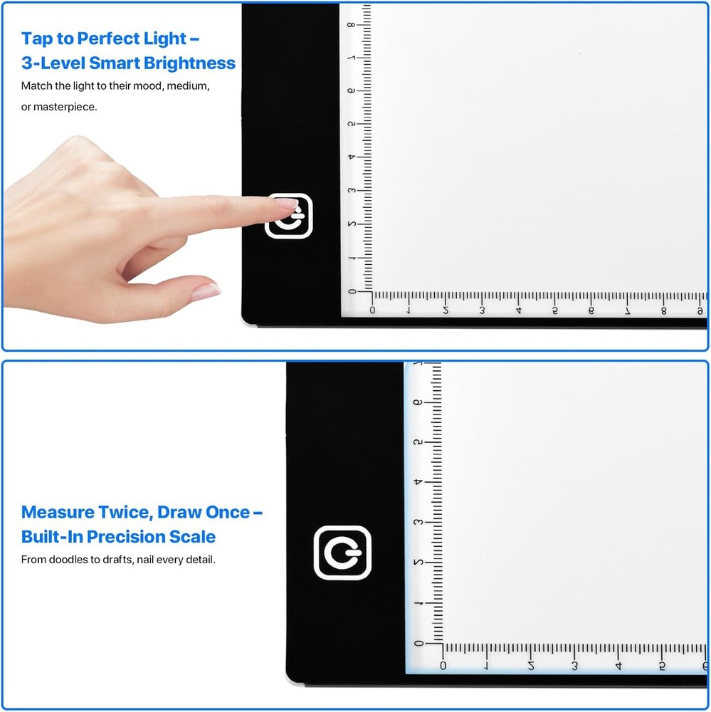 A4 Portable LED Light Pad for Tracing and Drawing - Adjustable & Thin