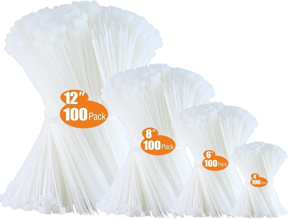 Versatile 400-Pack Zip Ties - Strong, Durable, and UV-Resistant for All Projects