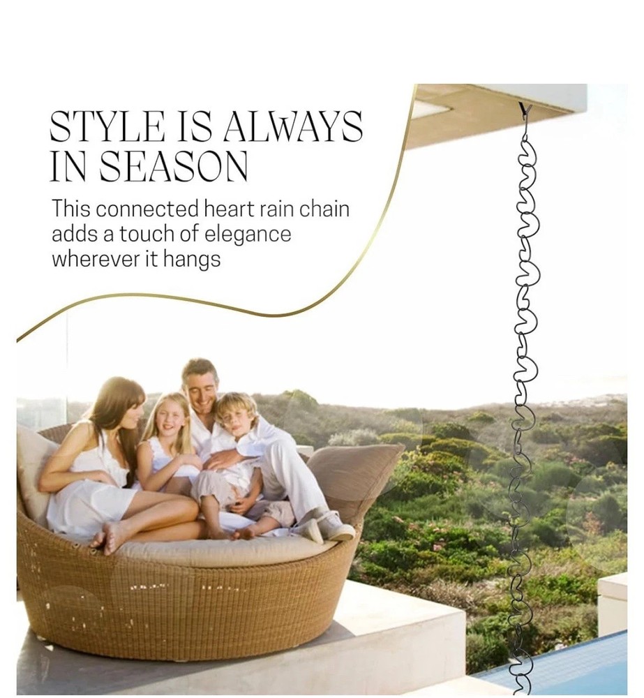 Gutter Downpoor Spout, Rain Chain, Hearts