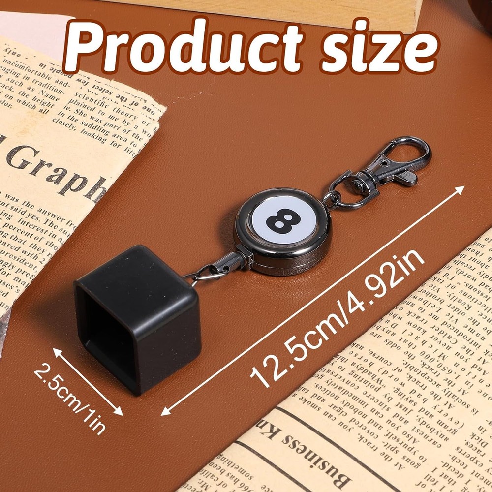 Pool Cue Chalk Holder Retractable Key Ring Snooker Billiard Table Accessory