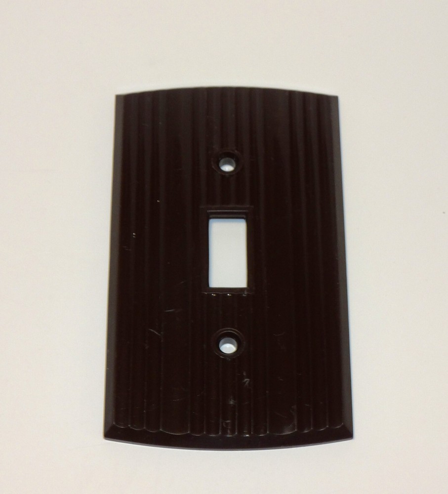 Ribbed Brown Switch Plate Cover Deco