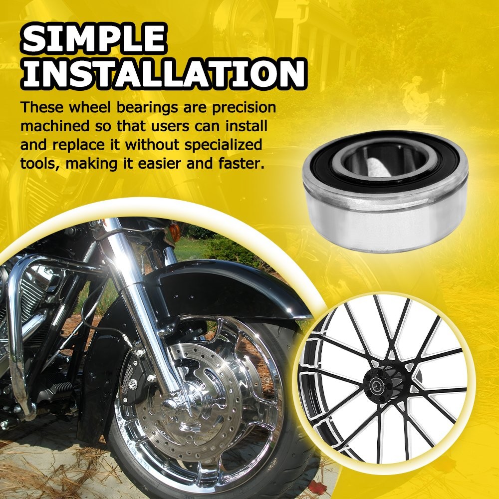 25mm ID Front Wheel Bearing Replace 1Kit For Harley 21" Wheels ABS Compatible US