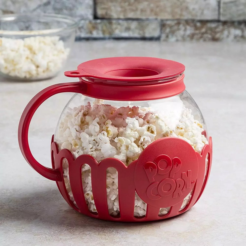 Ecolution Micro-Pop Microwave Popcorn Popper 1.5 QT RED *NEW WITH TAG*