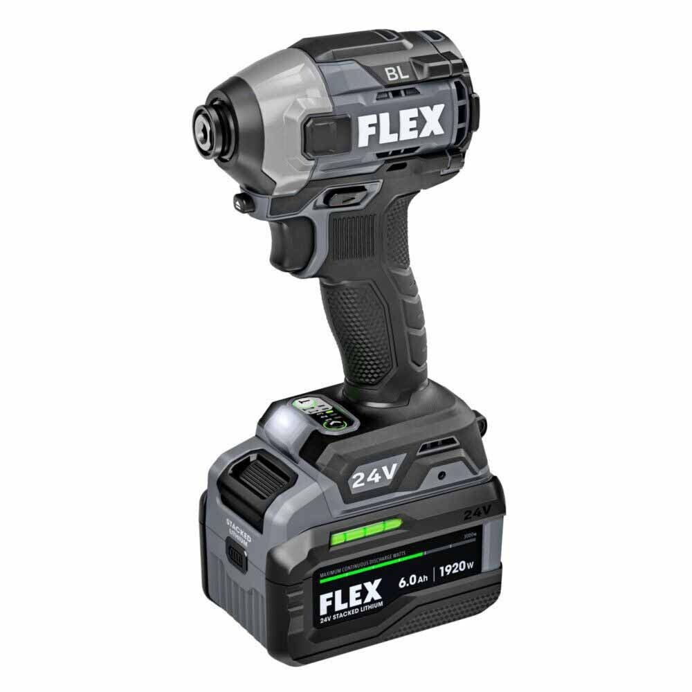 Flex FX1371A-1H 24V 1/4" Quick Eject Hex Impact Driver w/ Multi-Mode Lithium Kit