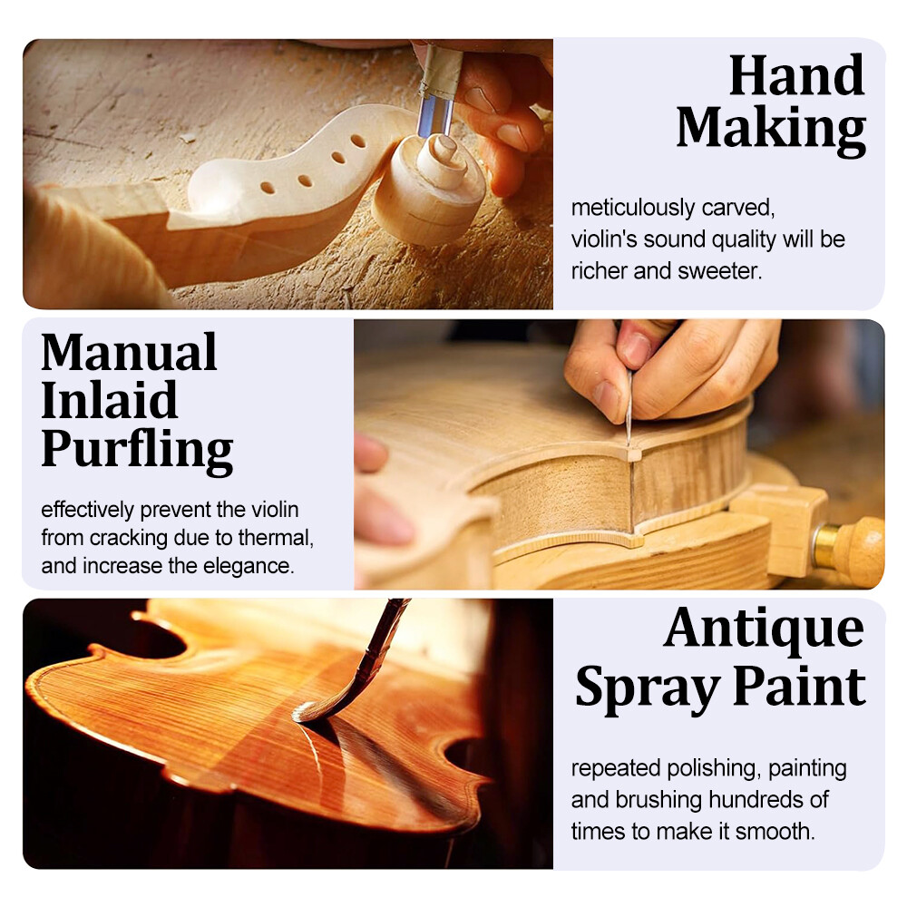 #special offer 3/4 Size Violin Kit 4 String Solid wood Violin Ebony Maple