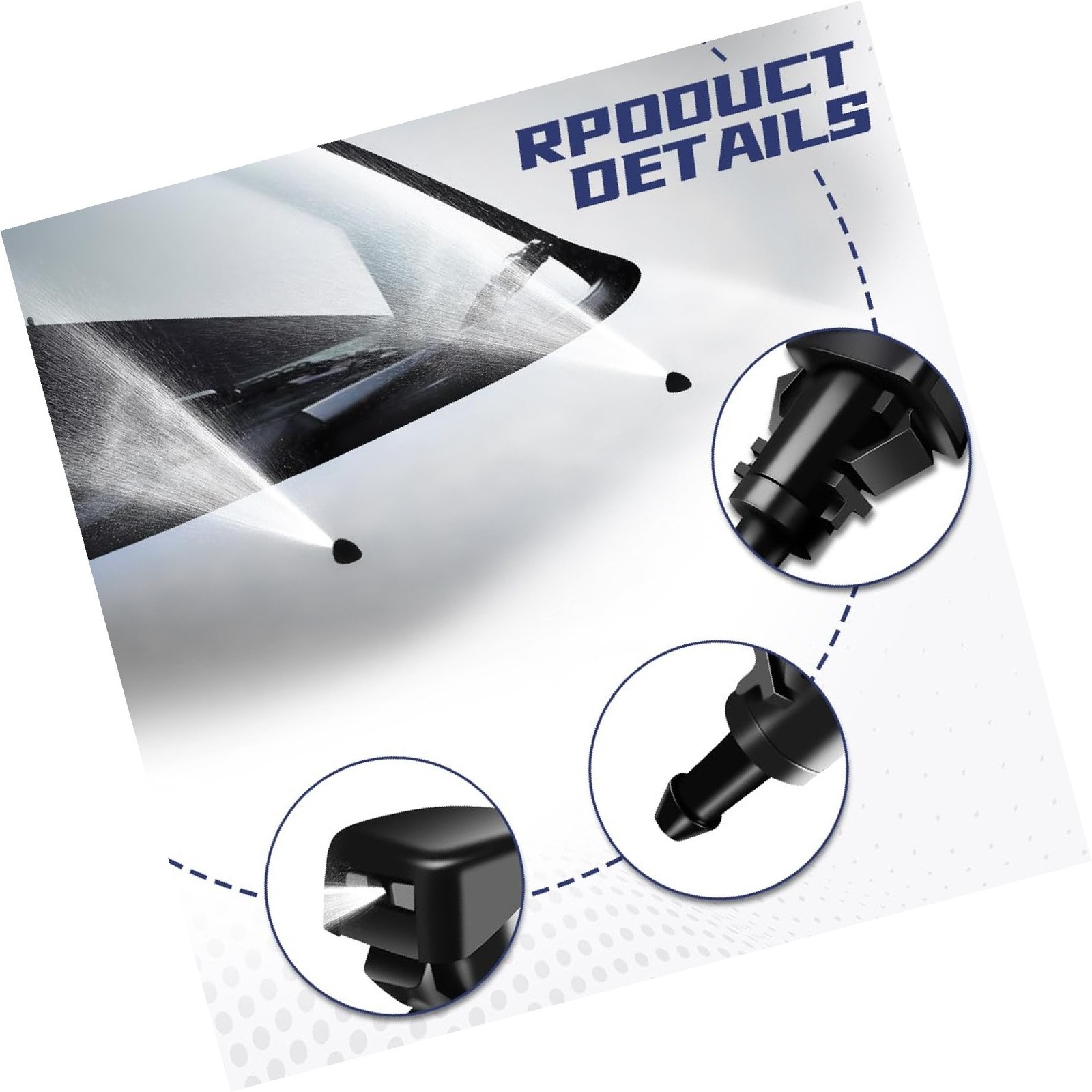 2 PCS Front Windshield Washer Nozzles, Washer Spray Jet Kit Fit for Chrysler,...