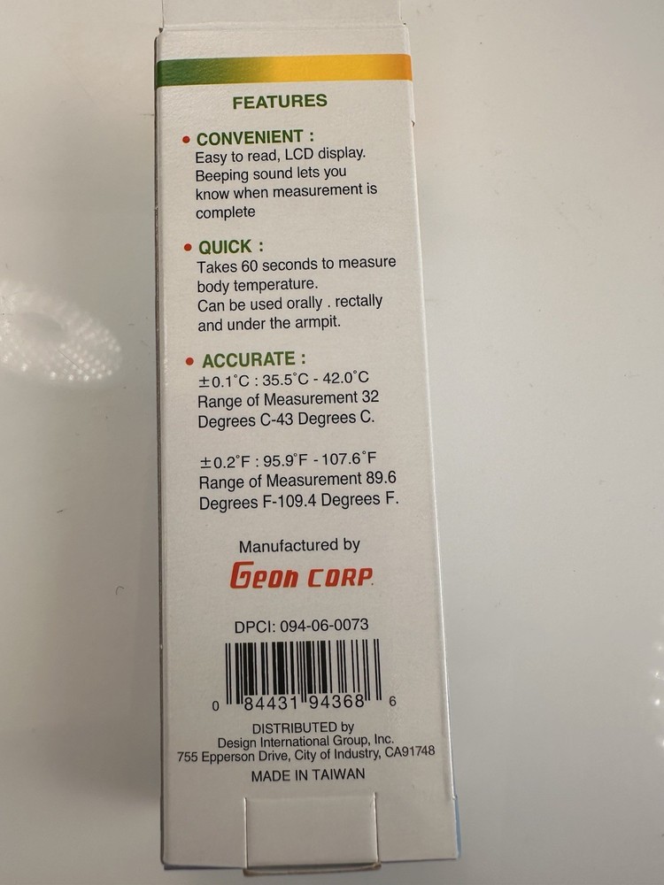 Geon Digital Clinical Thermometer - 10 Pack