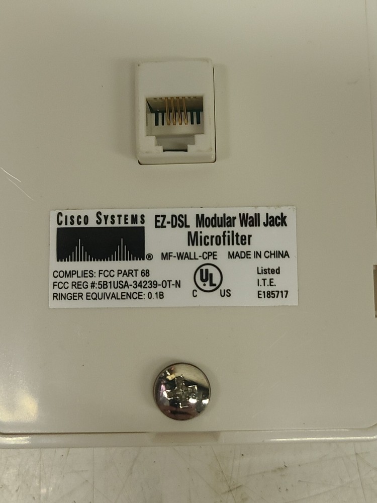 Cisco Systems EZ-DSL Modular Wall Jack Microfilter