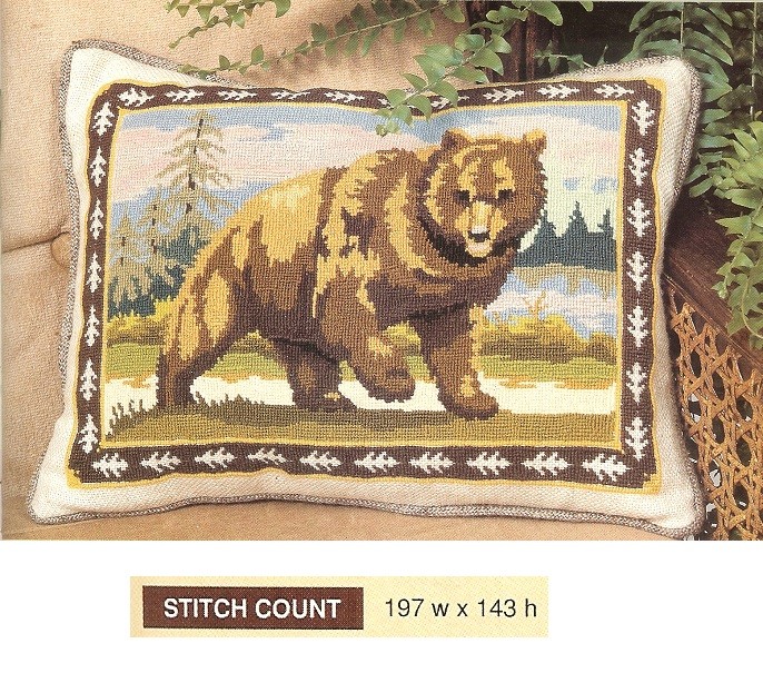GRIZZLY  BEAR  -  CROSS STITCH PATTERN ONLY    HM - SUA