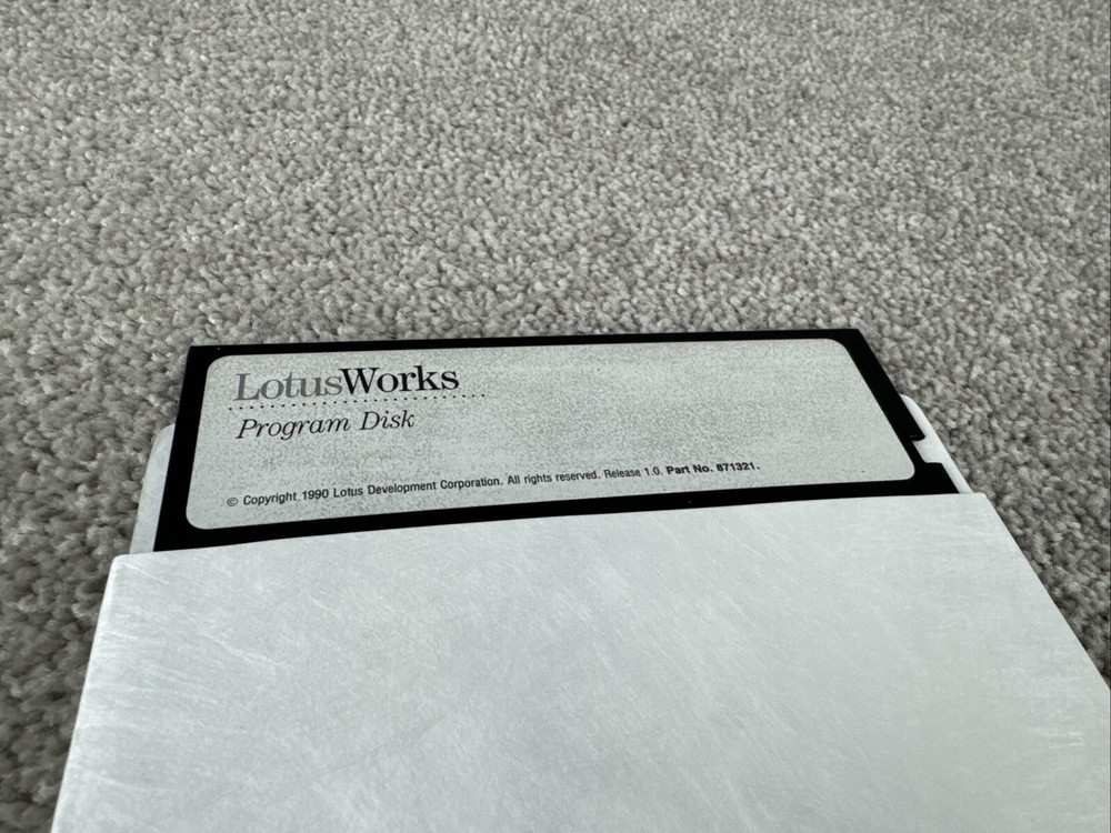 lotus works program disk 5.25” Floppy software vintage