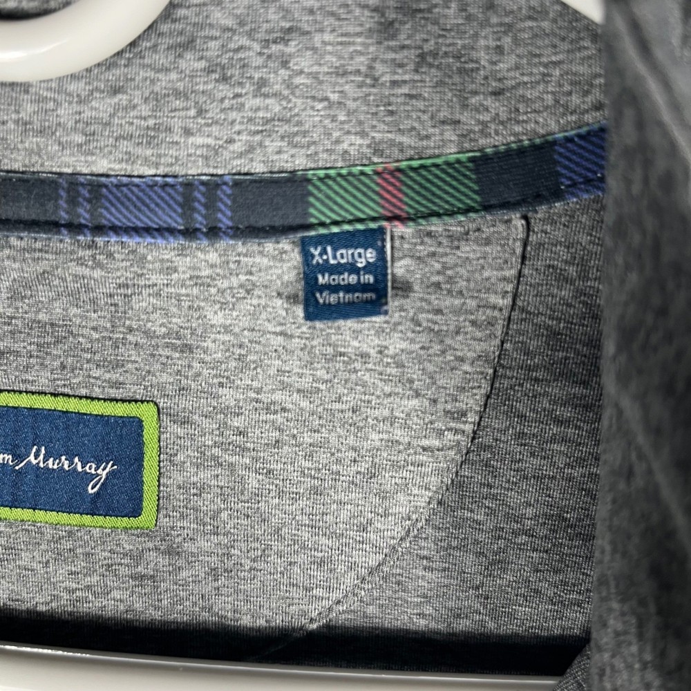 William Murray Quarter Zip Pullover Mens XL Grey Heathered Golf Performance Top