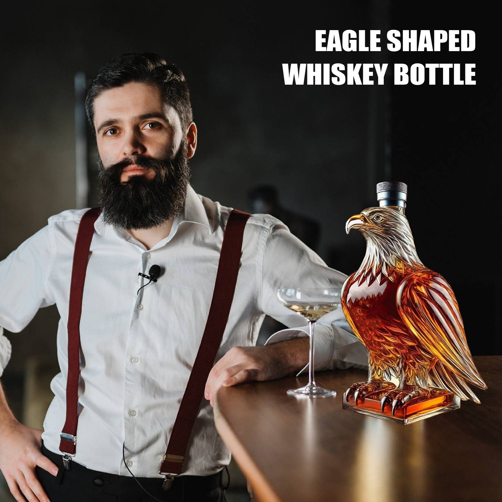 Unique Eagle Whiskey Glass Decanter Bottle Exquisite Decor Gifts For Men Dad NEW