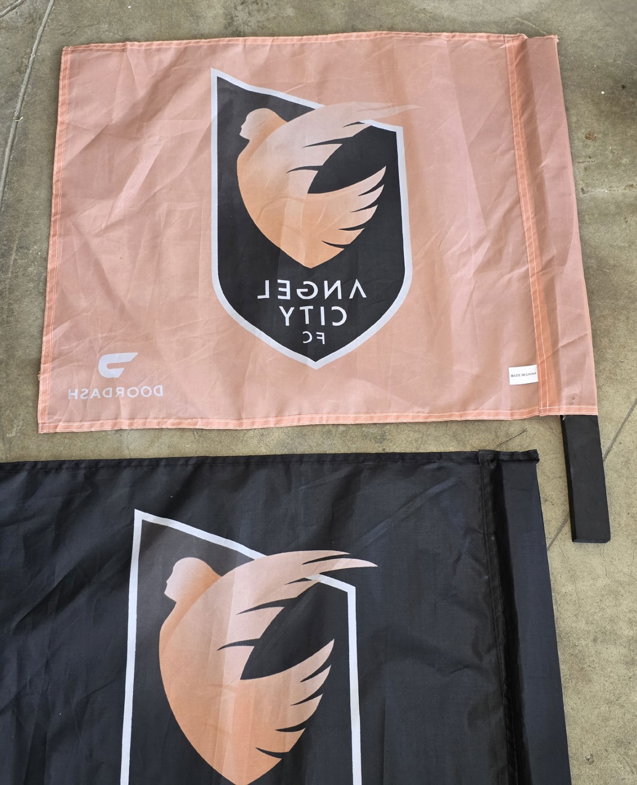 Angel City FC Opening Day Flags - Black & Pink - Los Angeles Football Club! WoW!