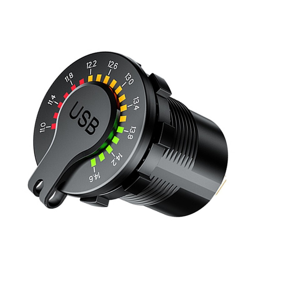 4.8A Car Charger Cigarette Lighter Socket Power Outlet W/LED Voltmeter Switch