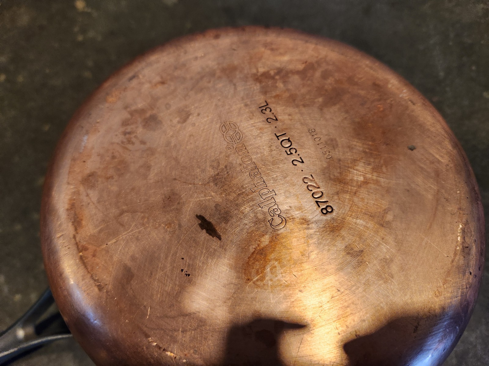 Calphalon 1.5 & 2.5 qt Copper & Stainless Steel Saucepan - NO LIDS