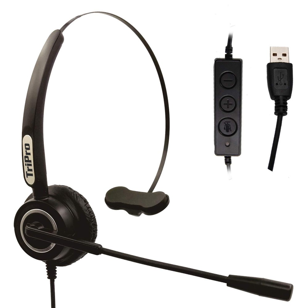 TriPro Monaural USB VoIP Headset for Computer Internet Calls, VoIP Communicat...