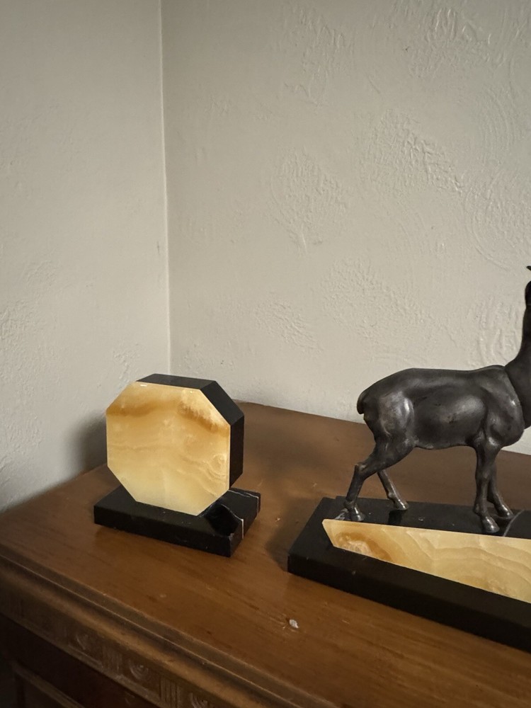 Art Deco Clock w/ Matching Bookends