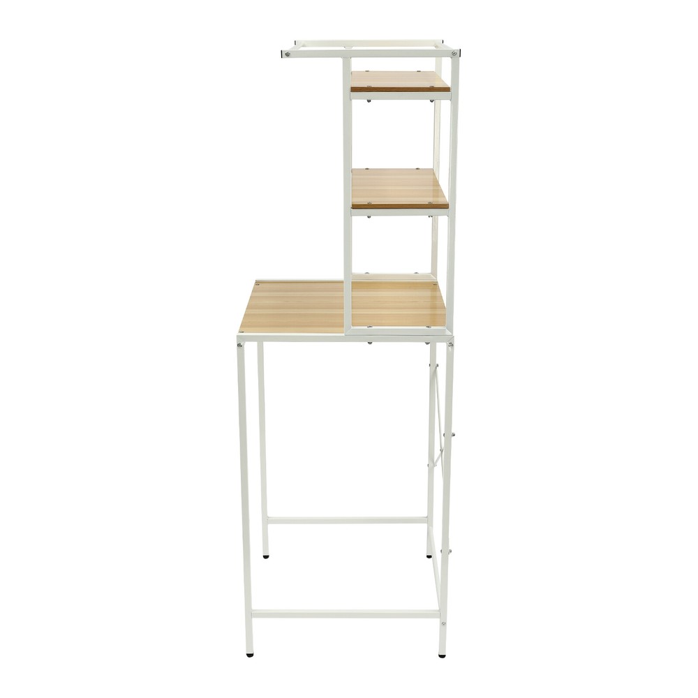 Bathroom Clothes Drying Rack Stand Over Washer Dryer Adjustable Storage Shelf