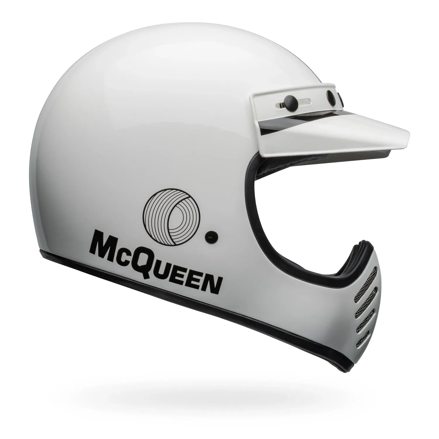 Bell Moto-3 Full Face Motorcycle Helmet Steeve McQueen White Large