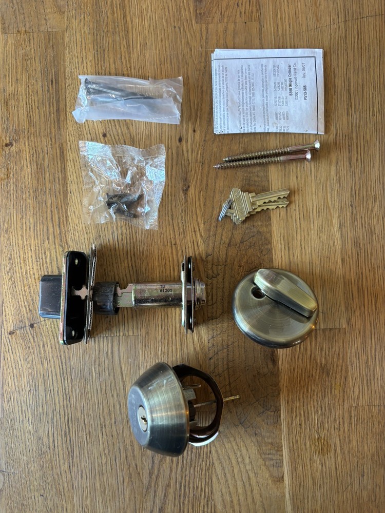 Schlage Maximum Security Deadbolt Single Cylinder Keyed Antique Brass