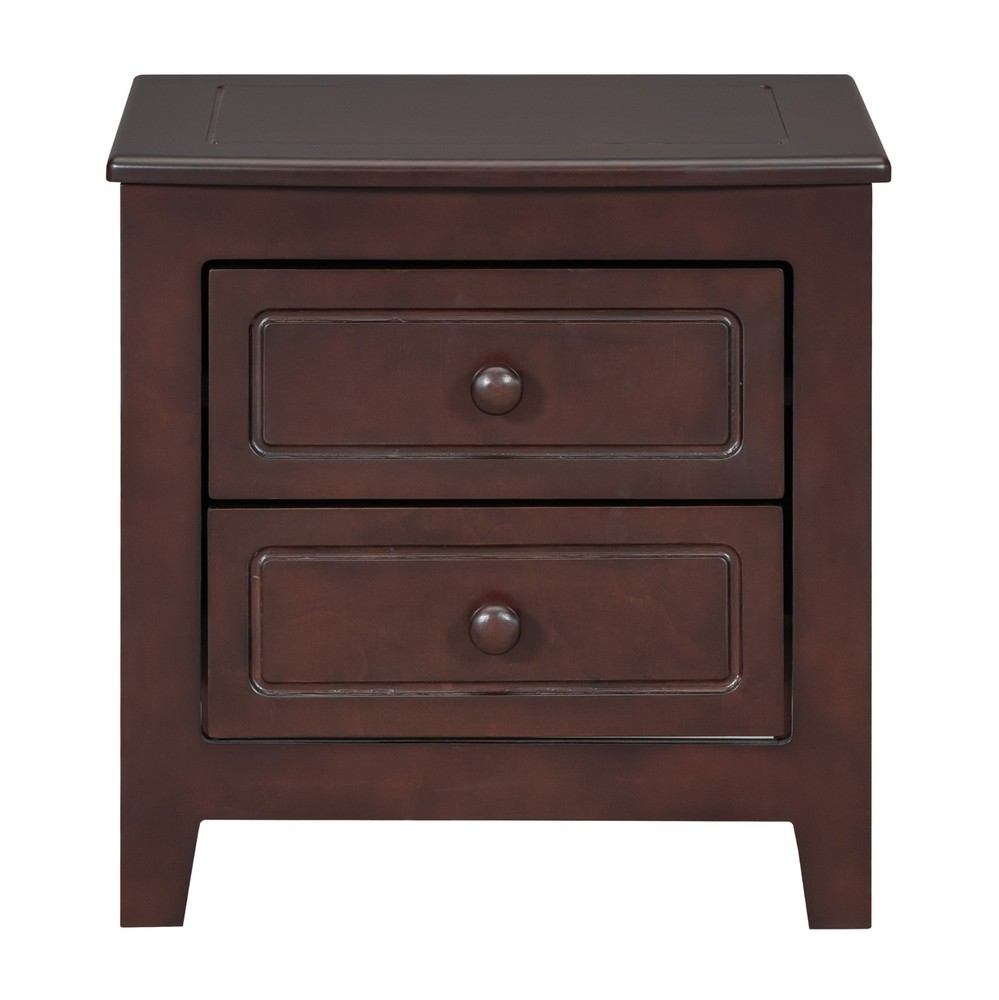 3-Piece Bedroom Set: Queen Size Wood Platform Bed + 2 Nightstands