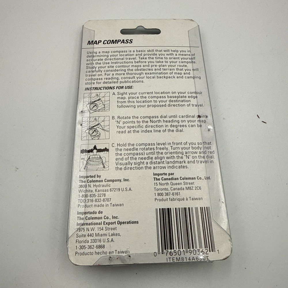 COLEMAN New Sealed MAP COMPASS Model 814A630T