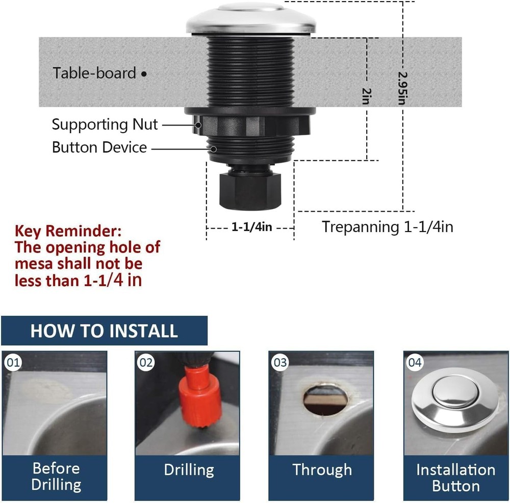 Single Outlet Air Switch Kit for Garbage Disposal - Stylish & Secure Operation
