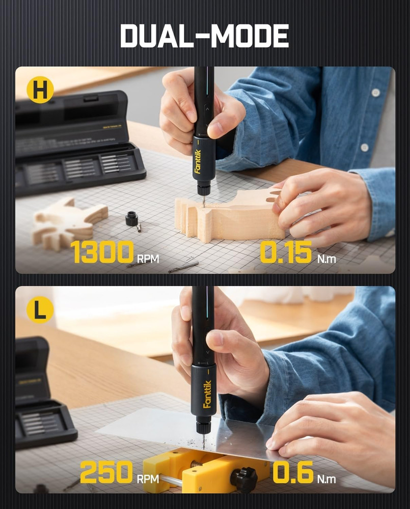 K2 Nano Power Drill Kit - Mini Precision Hand Drill with 20 Bits, Rechargeable