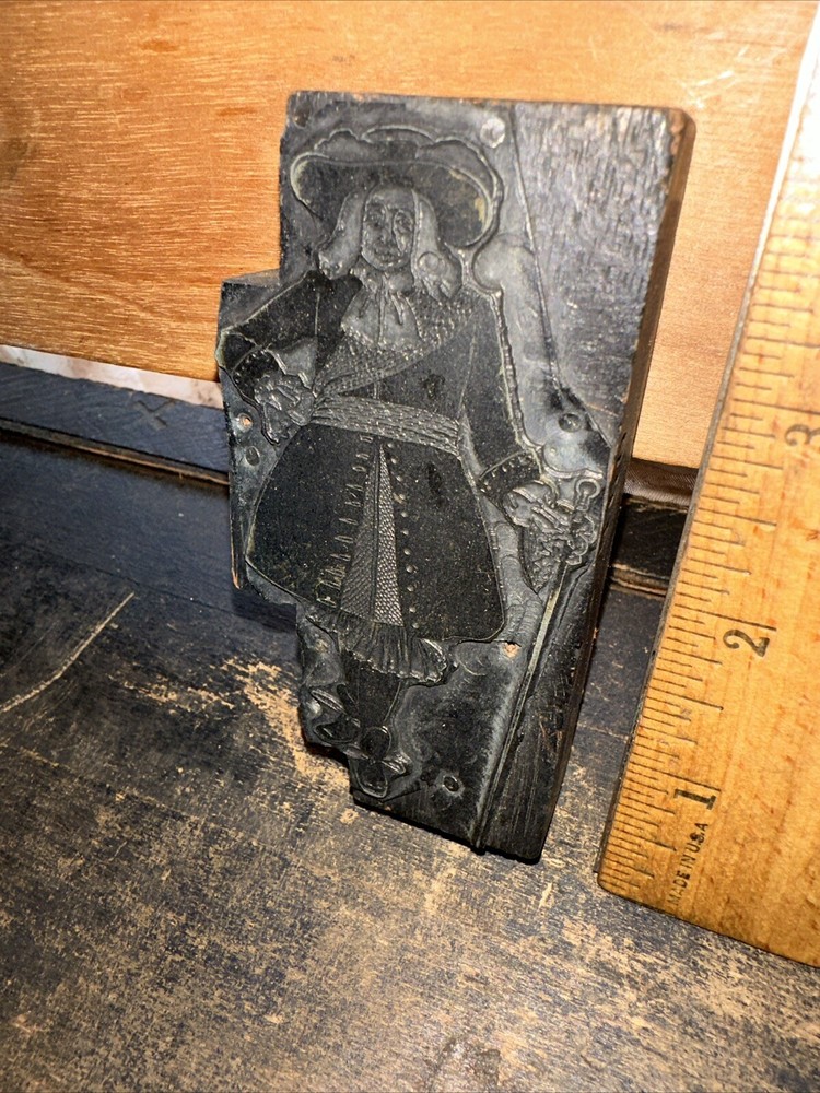 Printing Block Type Cut ( Pilgrim Quaker In Full Uniform ) Nice Image!￼